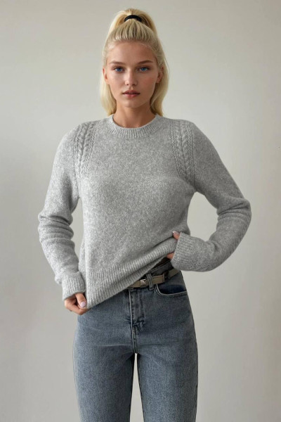 Gri Triko Kadın Kazak