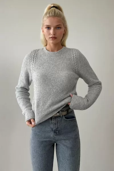 Gri Triko Kadın Kazak