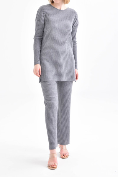 Gri Tunik Pantolon İkili Takım