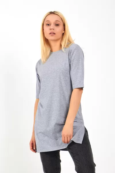 Grimelanj Pamuklu Uzun Kadın Tişört