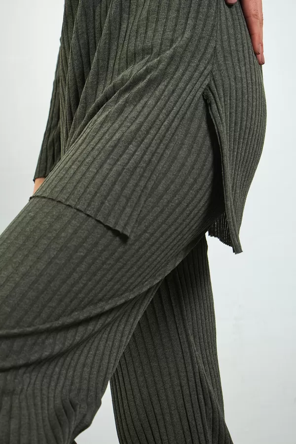 Haki Pamuklu Pantolon Tunik İkili Takım