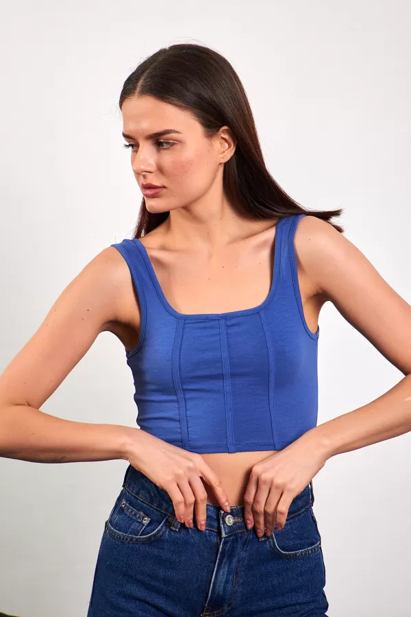 İndigo Crop Top Kadın Atlet