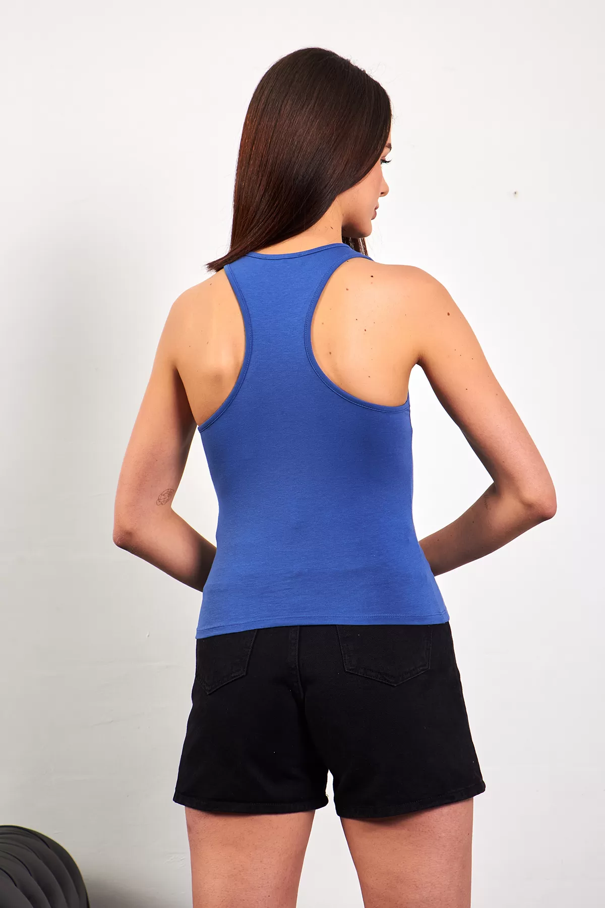 Asimetrik Pencere Detaylı İndigo Kadın Atlet