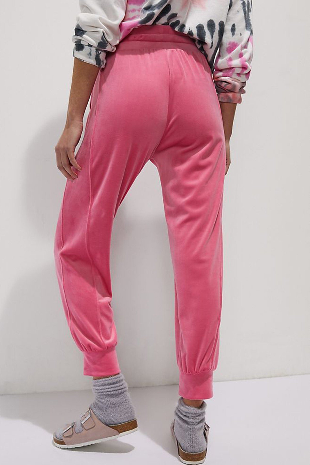 Pembe Kadife Kadın Eşofman Altı Nare