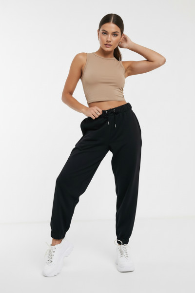 Basic Pamuklu Siyah Kadın Eşofman Altı