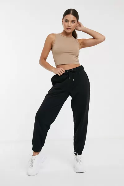 Basic Pamuklu Siyah Kadın Eşofman Altı