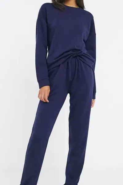 Örme Lacivert Pijama Takımı