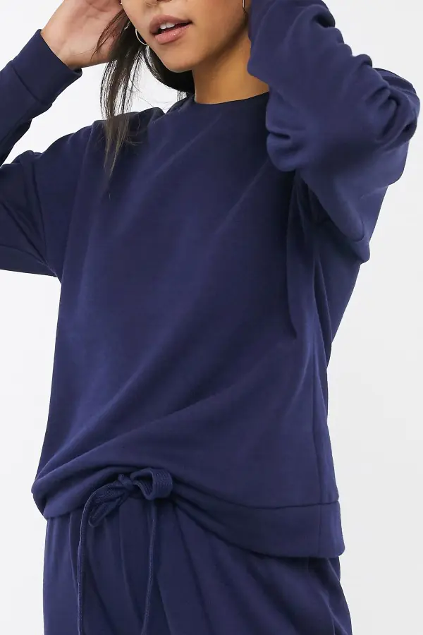 Örme Lacivert Kadın Pijama Takımı