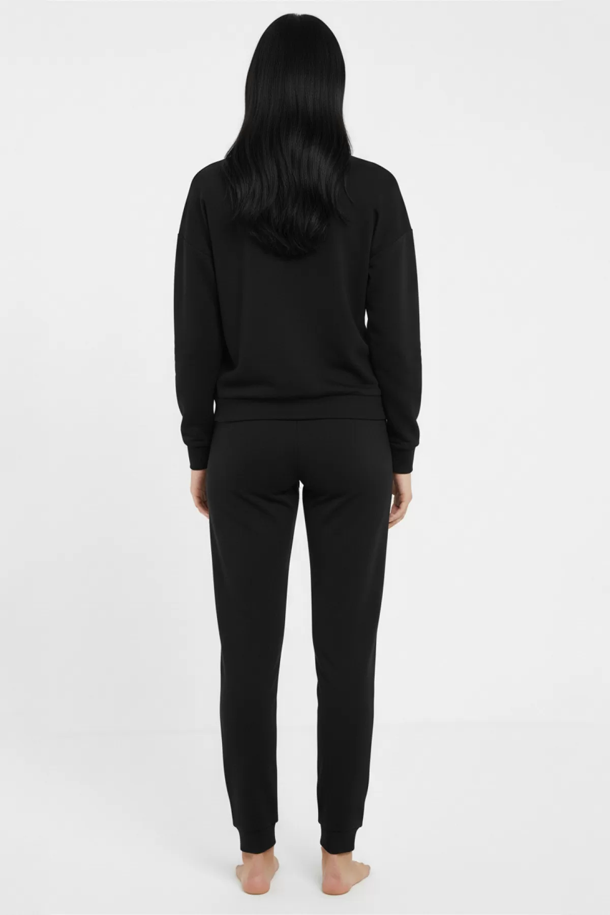 Örme Siyah Kadın Pijama Takımı