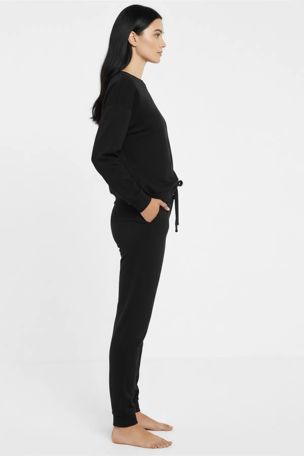 Örme Siyah Kadın Pijama Takımı