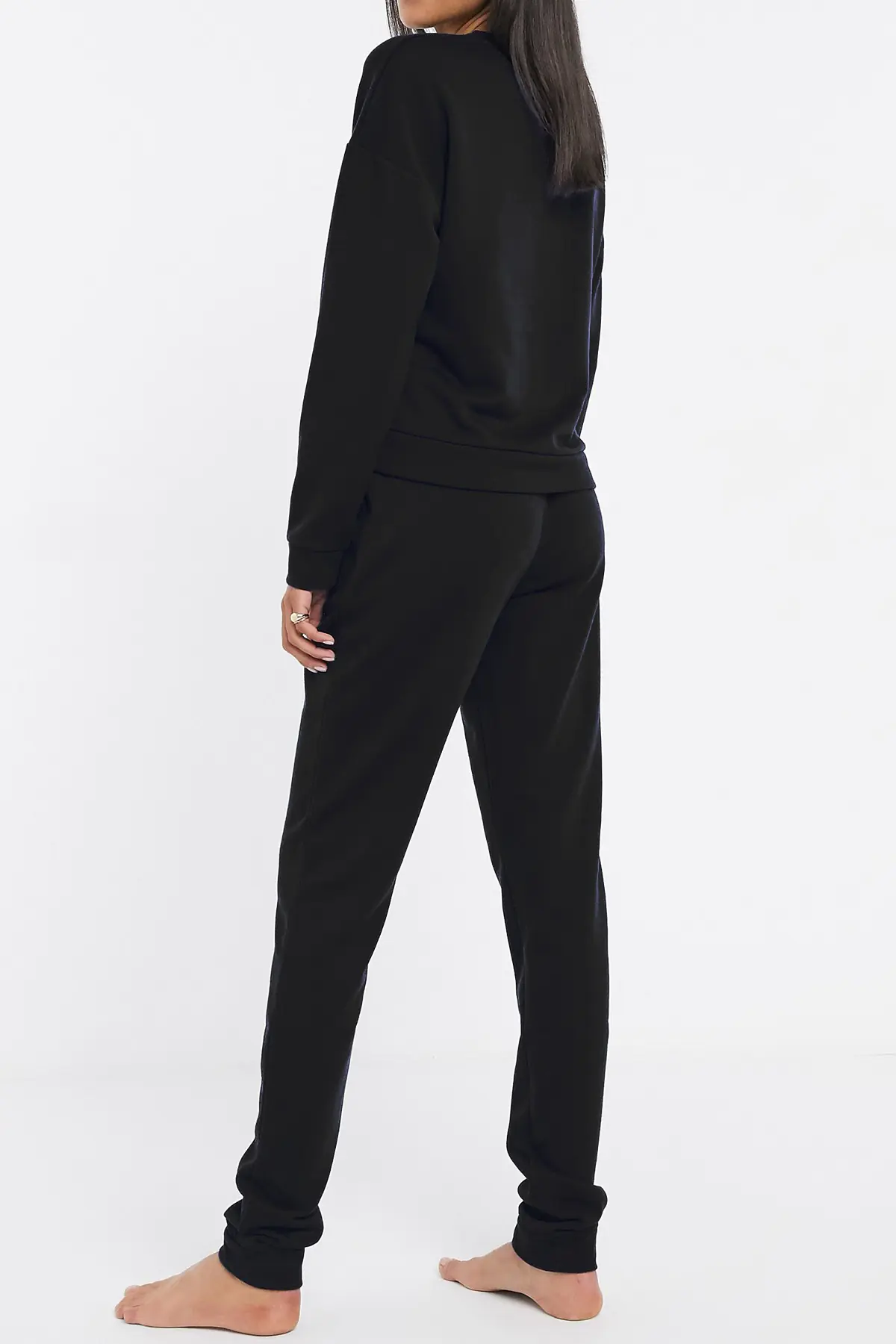 Örme Siyah Kadın Pijama Takımı