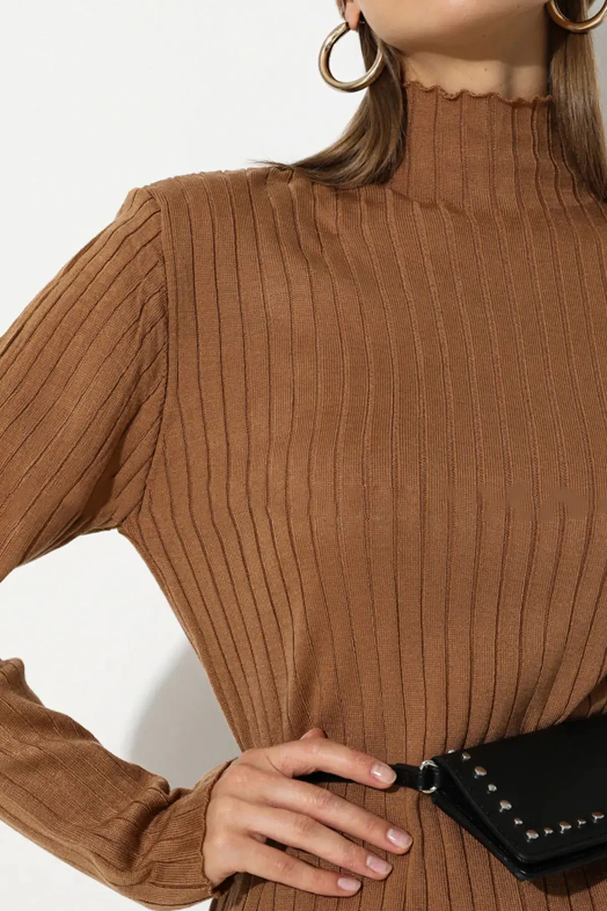 Camel Kadın Pantolon Tunik Triko Takım