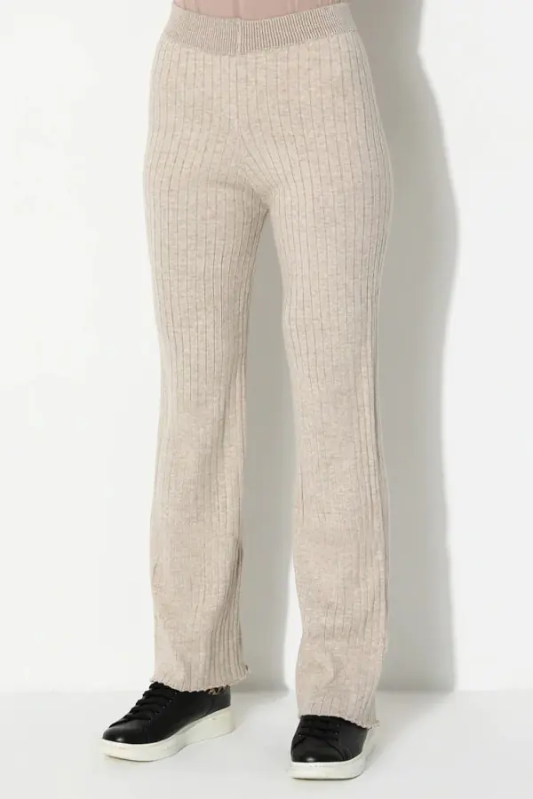 Taş Rengi Kadın Pantolon Tunik Triko Takım