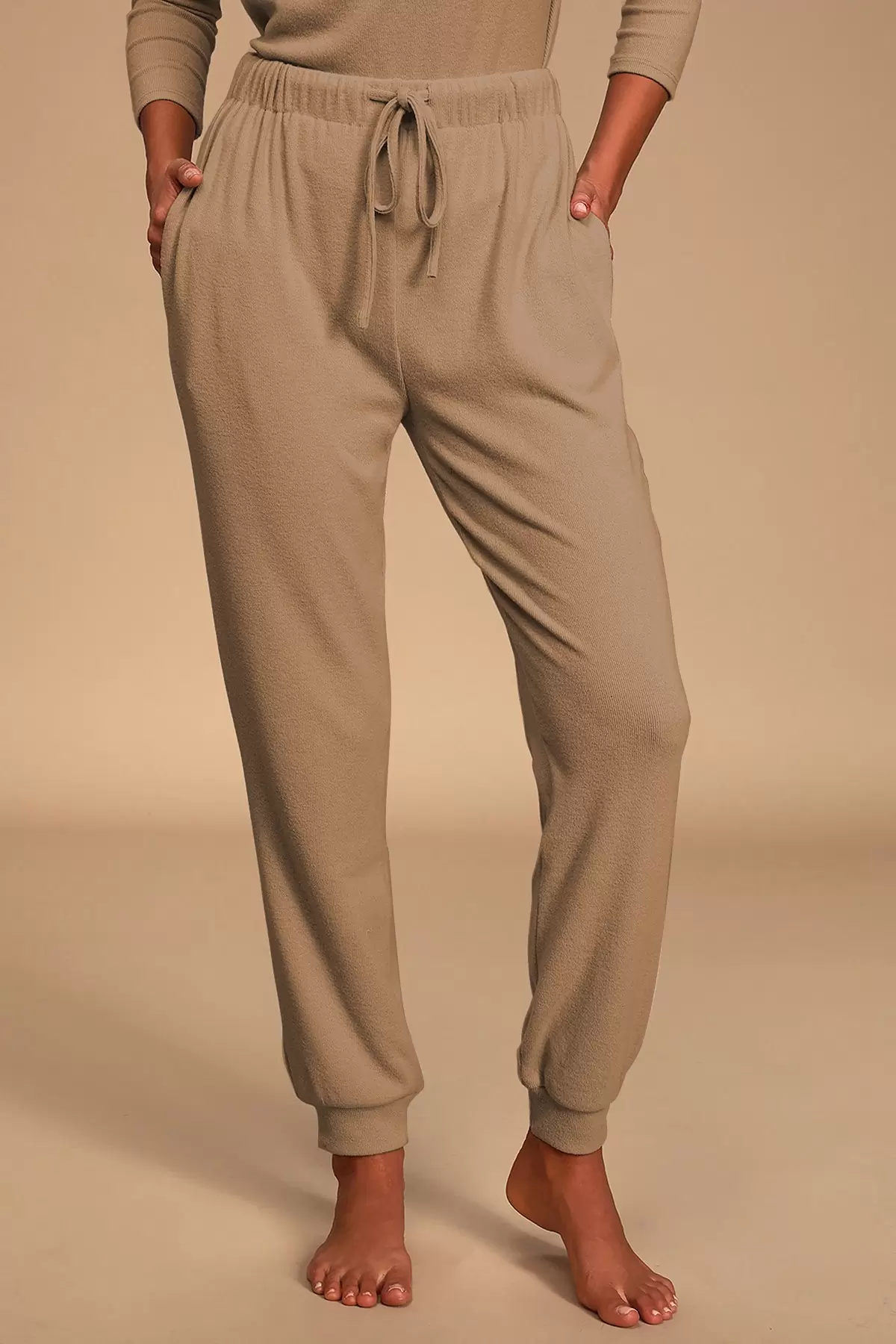 Kayık Yaka Sütlü Kahve Kaşkorse Kadın Eşofman Takımı