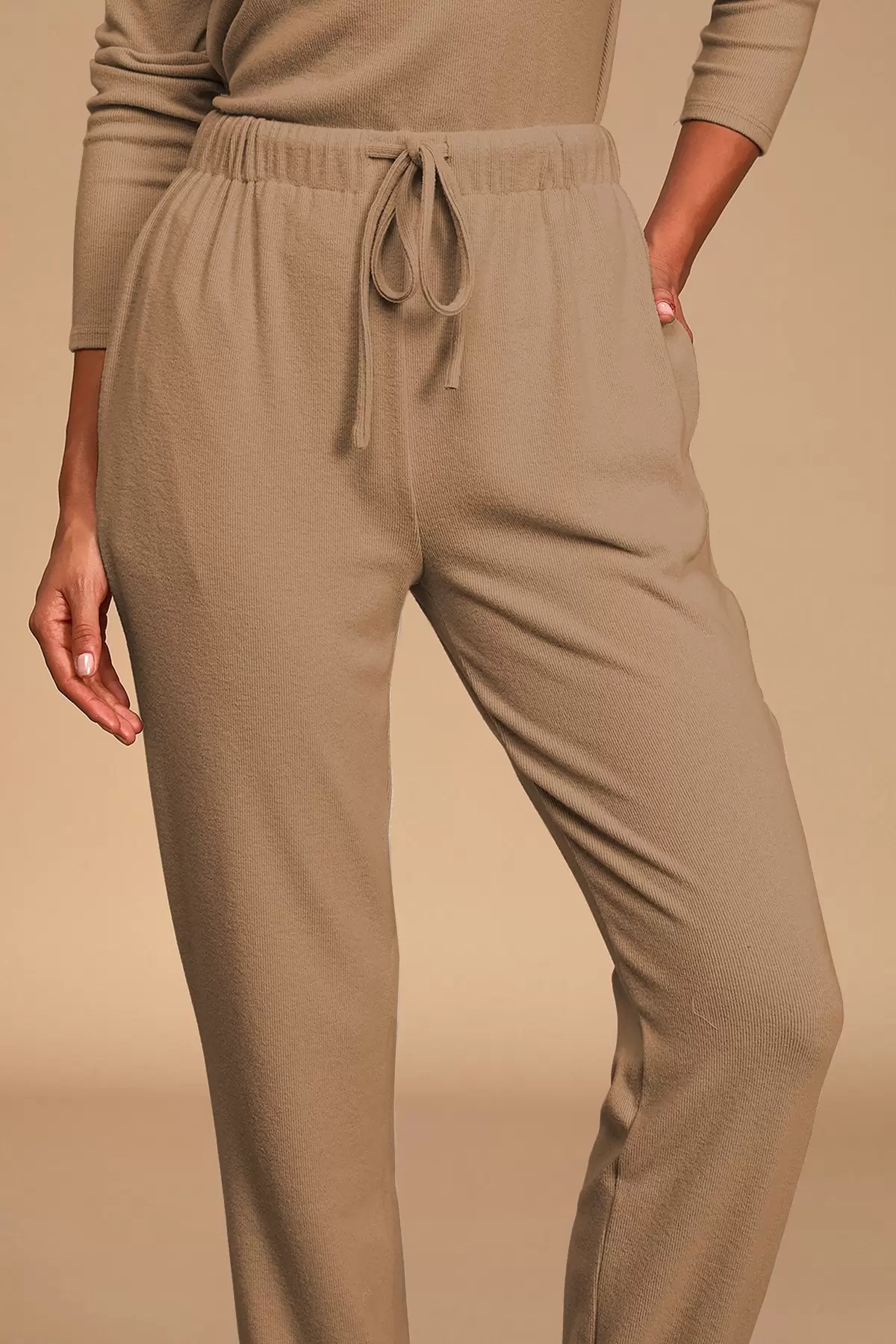 Kayık Yaka Sütlü Kahve Kaşkorse Kadın Eşofman Takımı