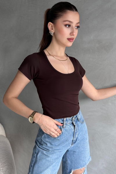 Kahverengi Dalgıç Kumaş Body