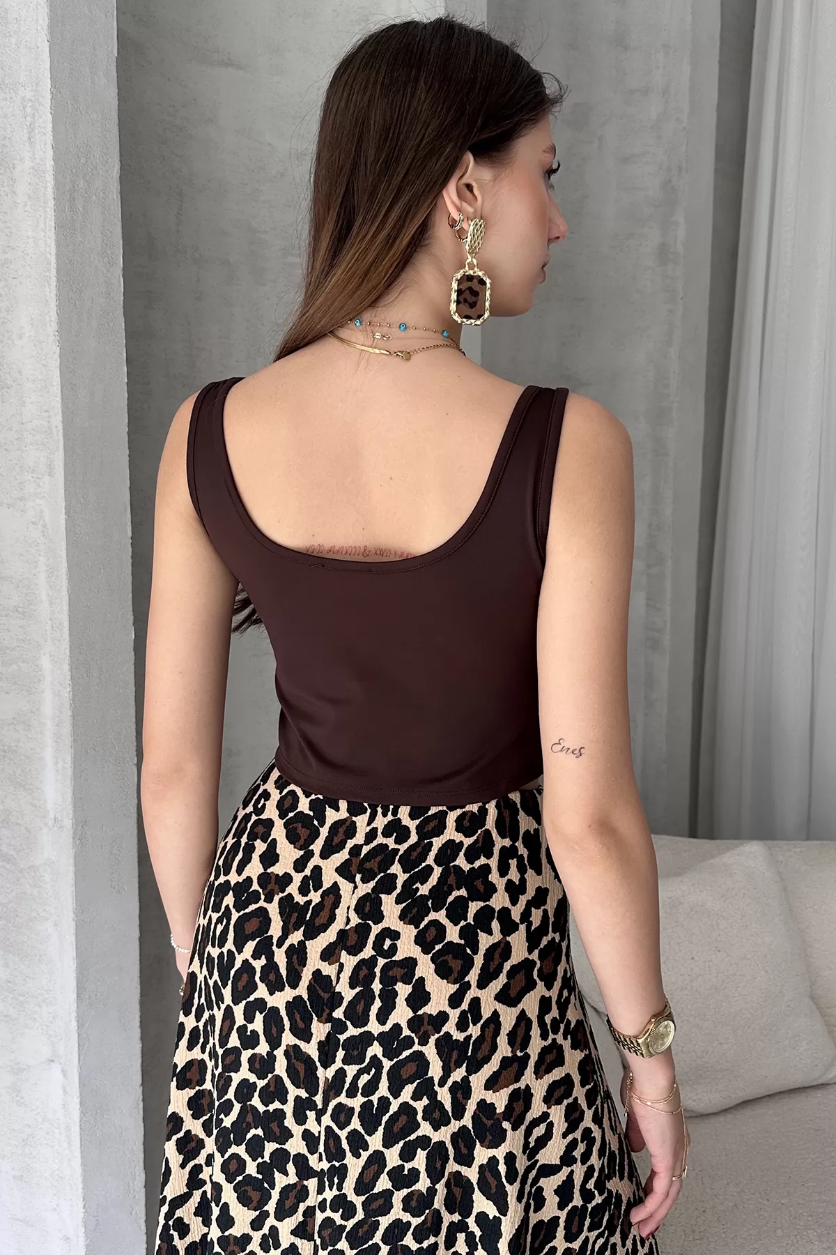 Kahverengi Dalgıç Kumaş Body