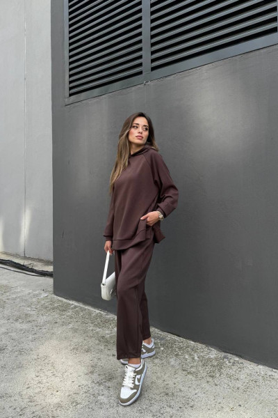 Kahverengi Modal Kumaş Kadın Alt Üst Takım