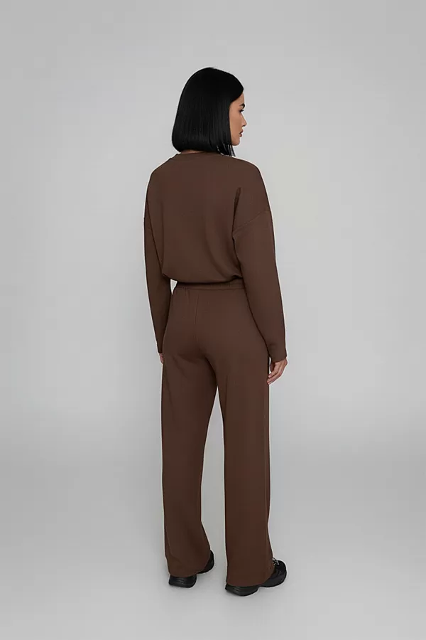 Kahverengi Modal Kumaş Kadın Alt Üst Takım