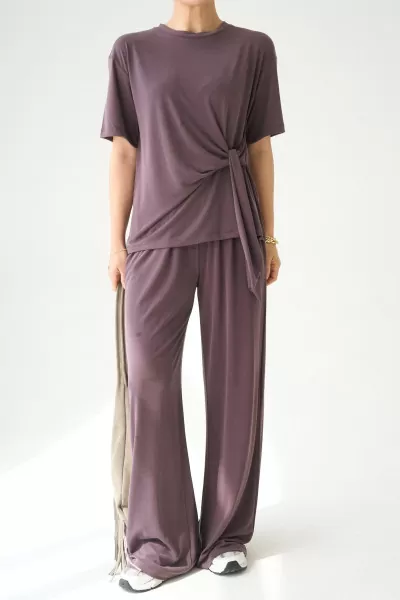 Kahverengi Modal Kumaş Kadın İkili Takım