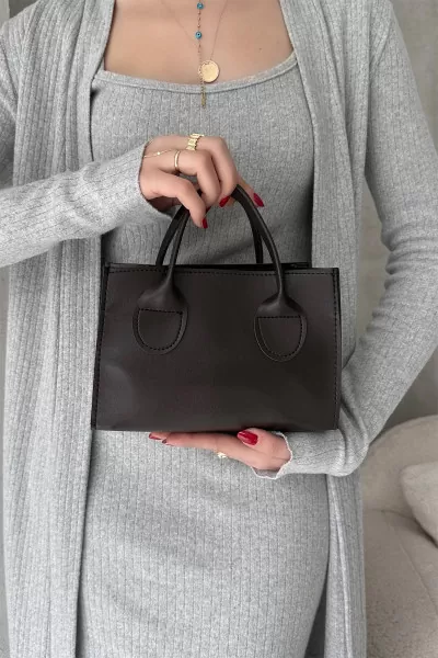 Kahverengi Suni Deri Kadın Omuz Çantası