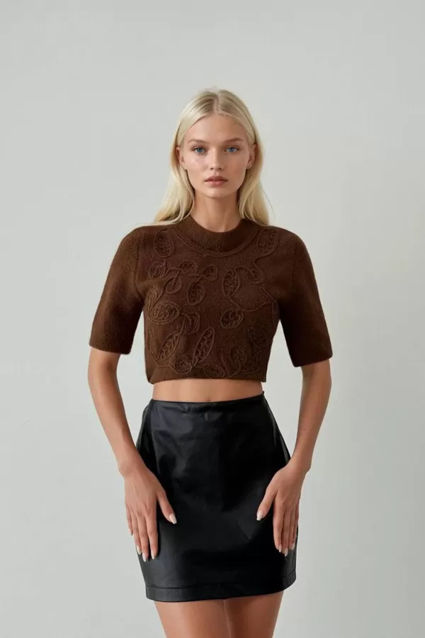 Kahverengi Triko Kadın Kazak