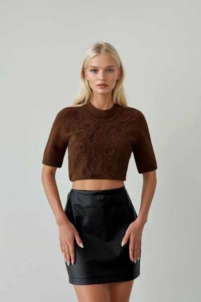 Kahverengi Triko Kadın Kazak