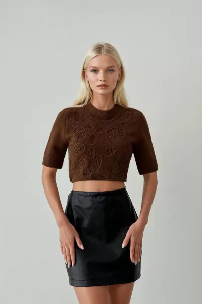 Kahverengi Triko Kadın Kazak