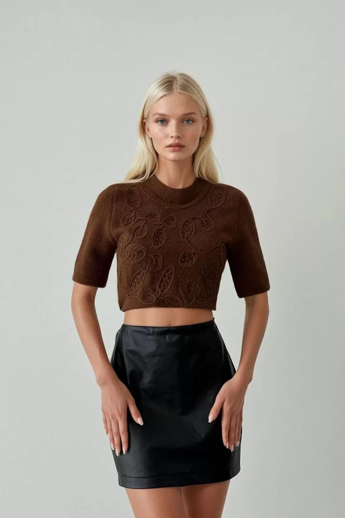 Kahverengi Triko Kadın Kazak