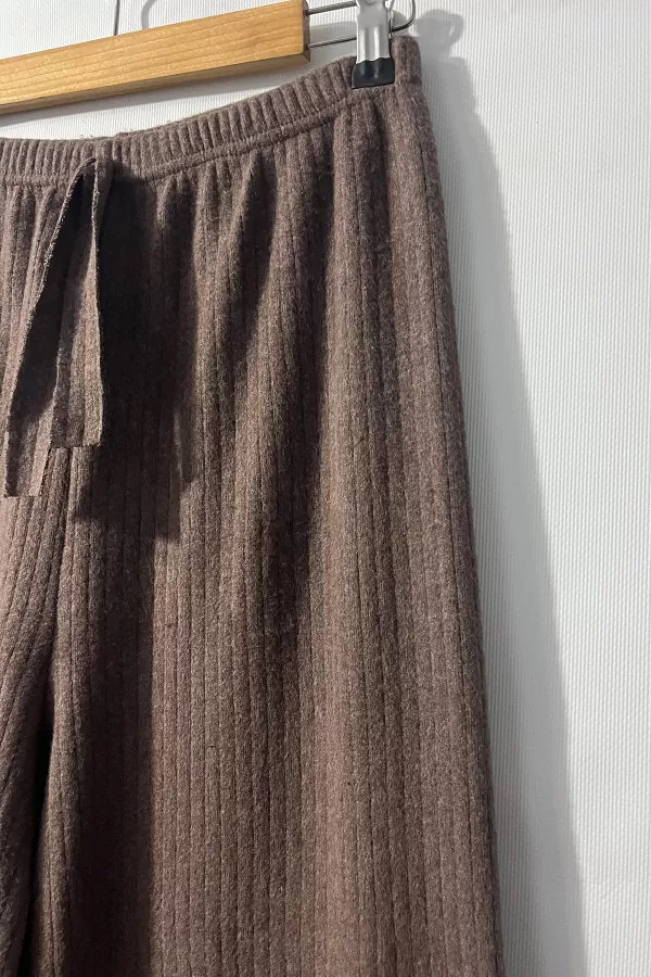 Kahverengi Tunik Pantolon İkili Takım