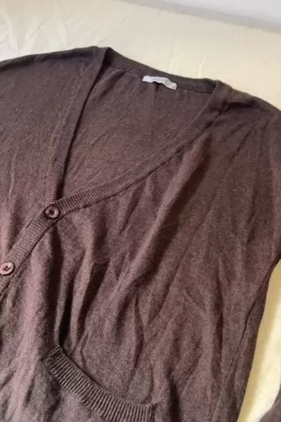 Kahverengi Yünlü Triko Hırka