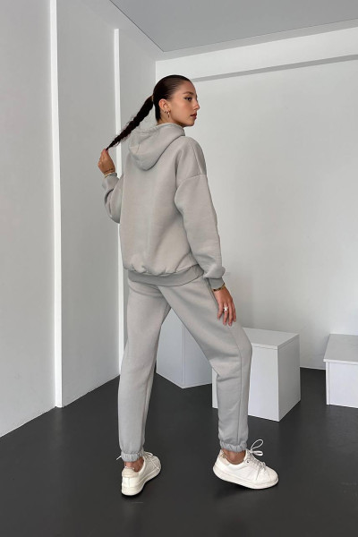 Kapüşonlu Gri Kadın Alt Üst Takım