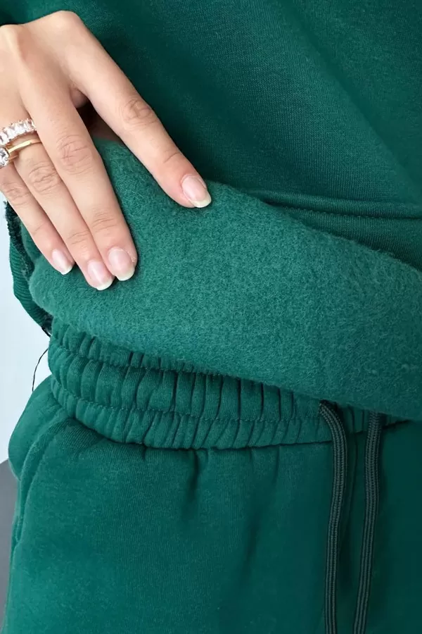 Kapüşonlu Yeşil Kadın Alt Üst Takım