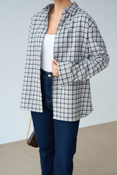 Kareli Bej Kadın Gömlek