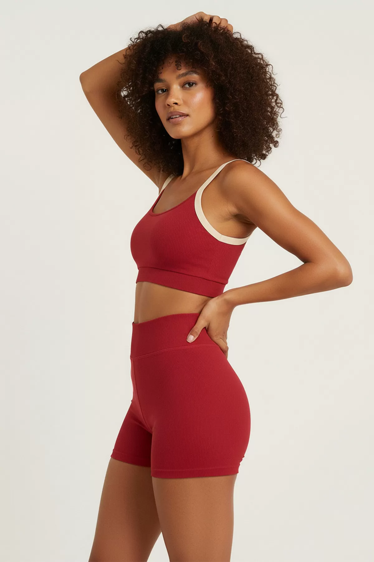 Kırmızı Büstiyer Şort Kadın Spor Takım