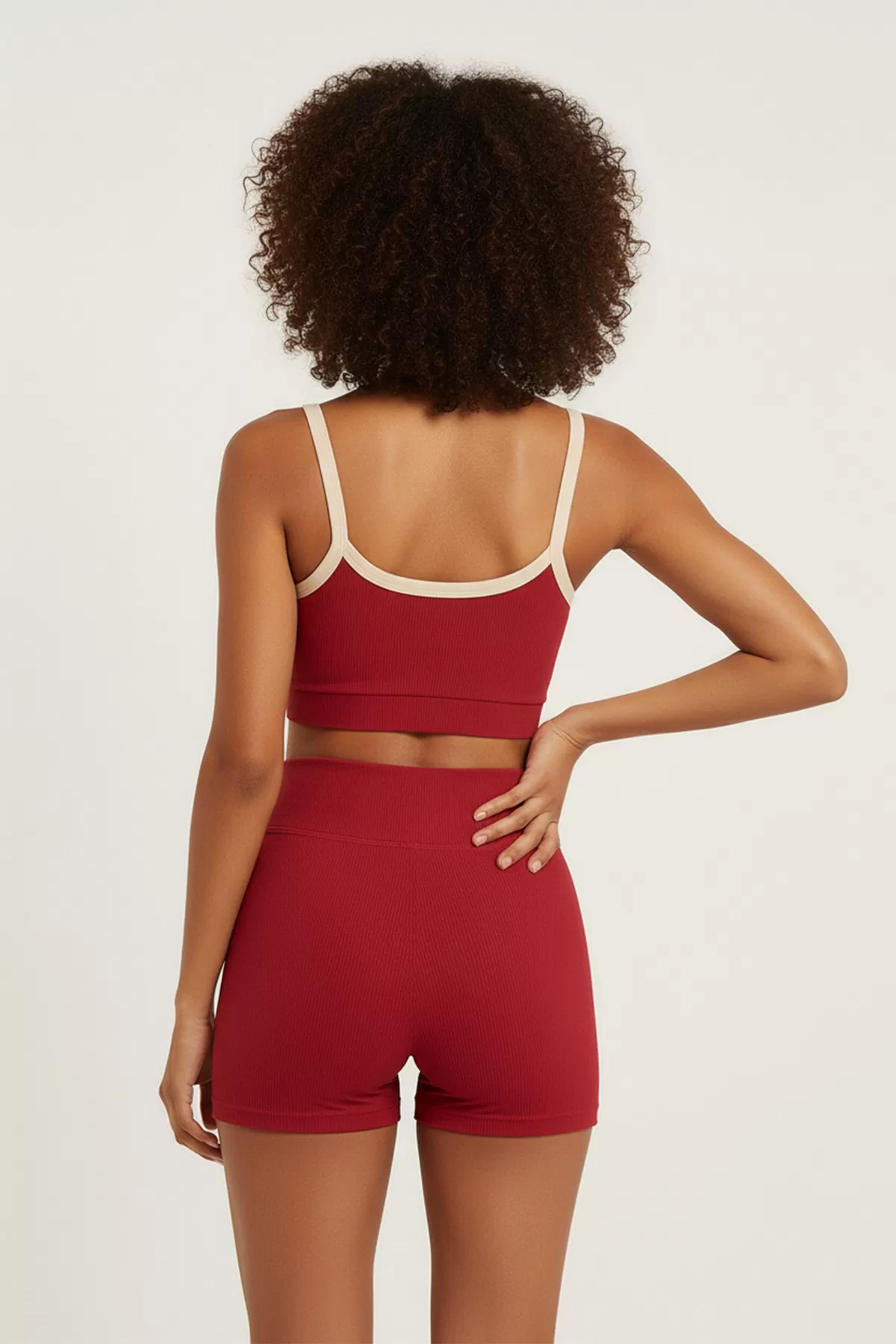 Kırmızı Büstiyer Şort Kadın Spor Takım