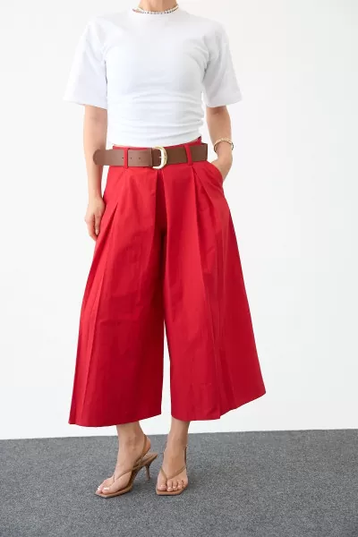 Kırmızı Gaucho Pantolon