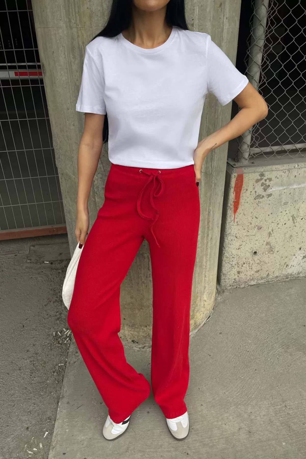 Kırmızı Kaşkorse Kadın Pantolon