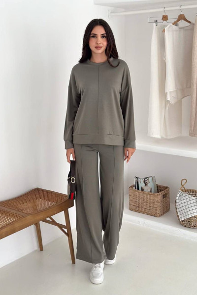Koyu Gri Modal Kumaş Kadın Alt Üst Takım