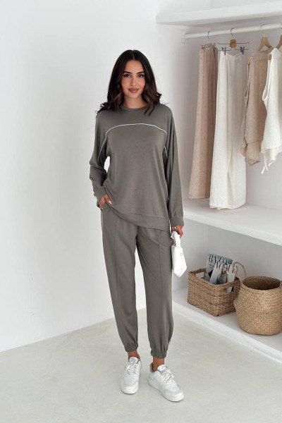 Koyu Gri Modal Kumaş Kadın Alt Üst Takım