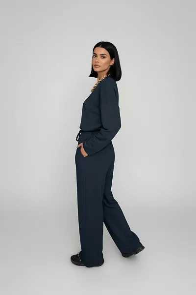 Koyu Lacivert Modal Kumaş Kadın Alt Üst Takım