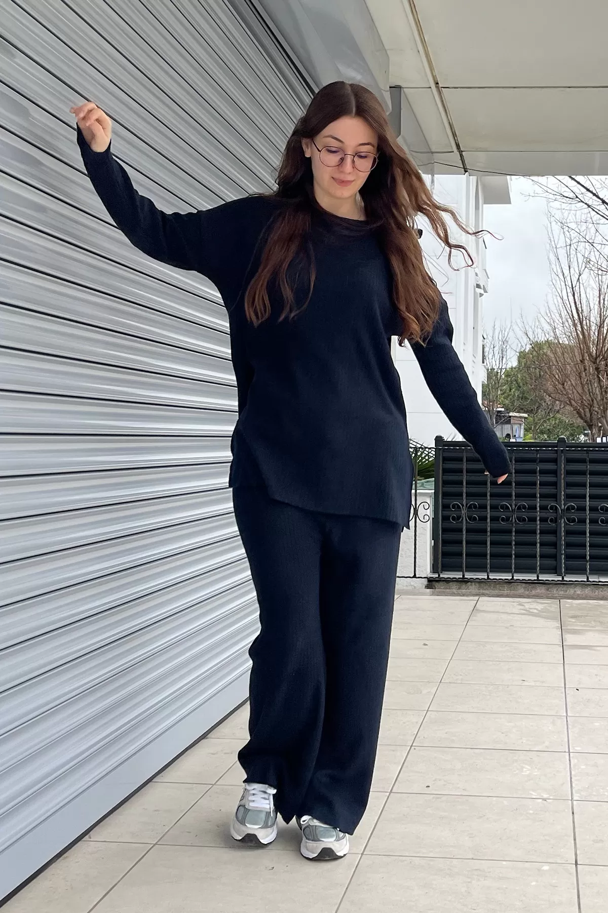 Koyu Lacivert Tunik Pantolon İkili Takım