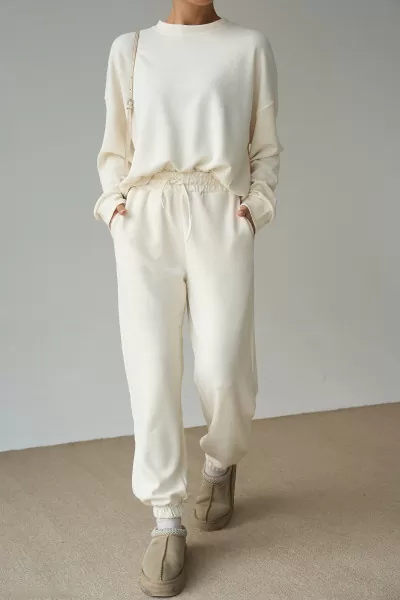 Krem Modal Kumaş Kadın İkili Takım