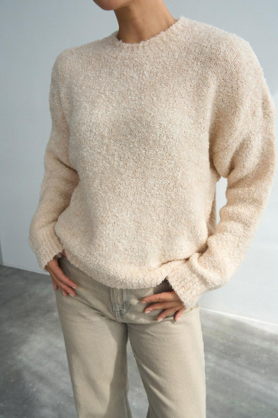 Krem Soft Triko Kadın Kazak