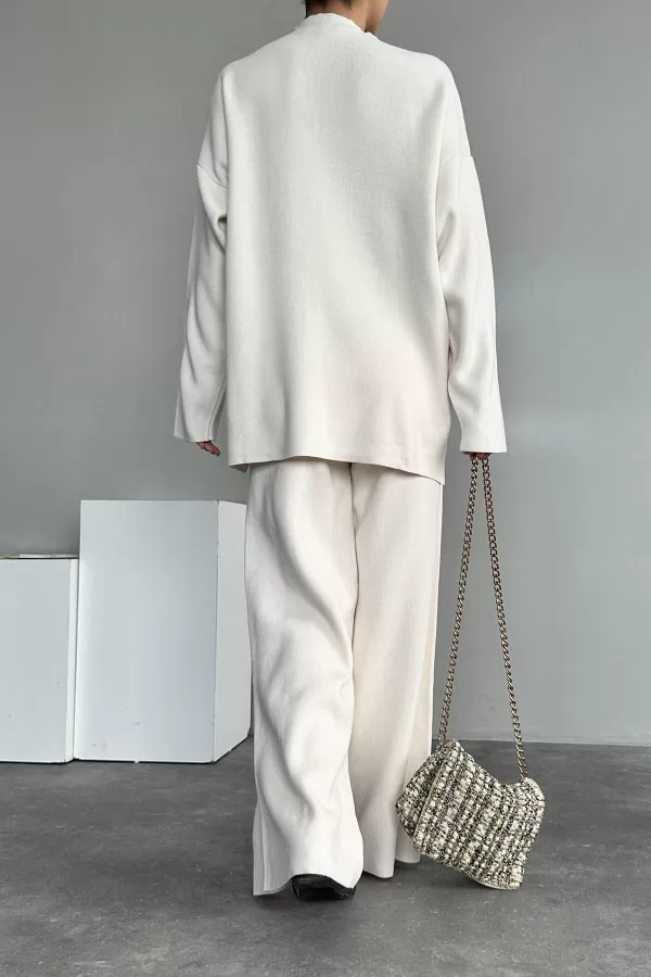 Krem Triko Tunik Pantolon Alt Üst Takım