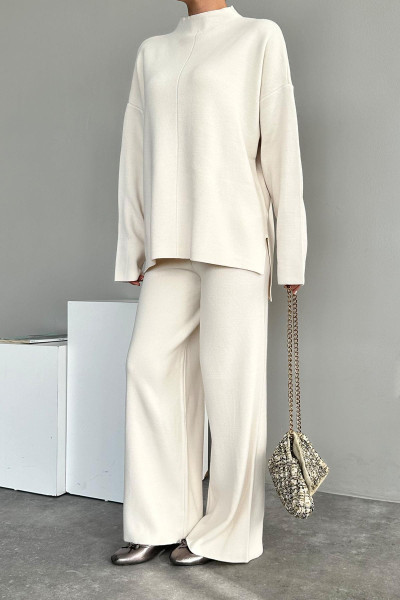 Krem Triko Tunik Pantolon Alt Üst Takım