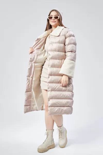 Kürklü Bej Kadın Kaban