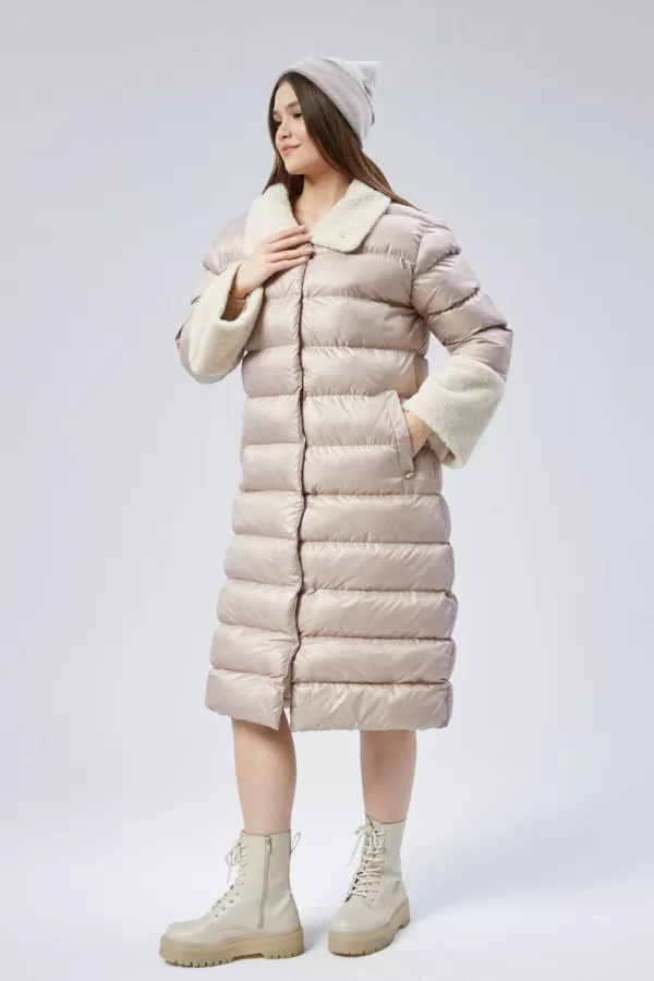 Kürklü Bej Kadın Kaban