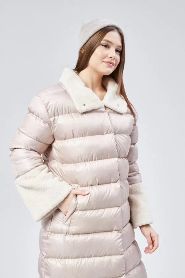 Kürklü Bej Kadın Kaban