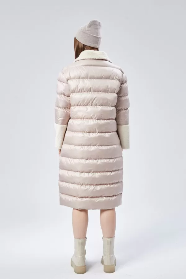 Kürklü Bej Kadın Kaban